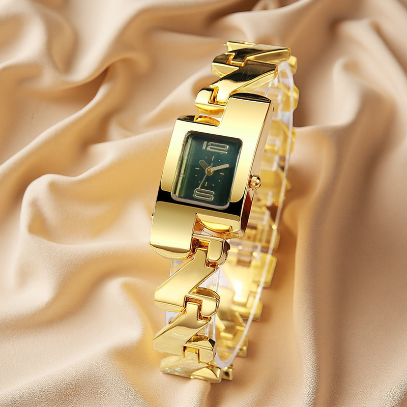 Luxury Watch Square - 女性用スクエアクォーツ腕時計 ファッションブレスレット ライトラグジュアリー レディースウォッチ ヴィンテージカジュアル レディース腕時計