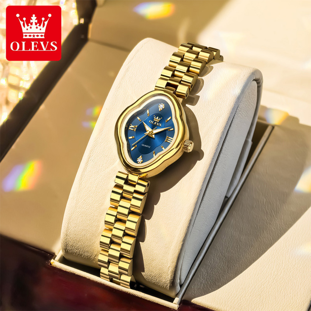 Luxury Quartz Watch Brands - OLEVS 真新しい女性用クォーツ時計ファッションレジャーシンプルな高級ゴールドステンレススチールストリップ腕時計レディースギフト時計