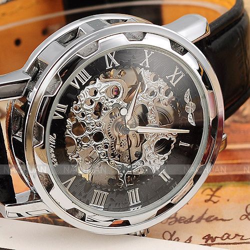 Luxury Watch Sale - 男性用レザーストラップ,スケルトン,中空,機械式,手巻き,ビジネス,高級,新しいファッション,2020