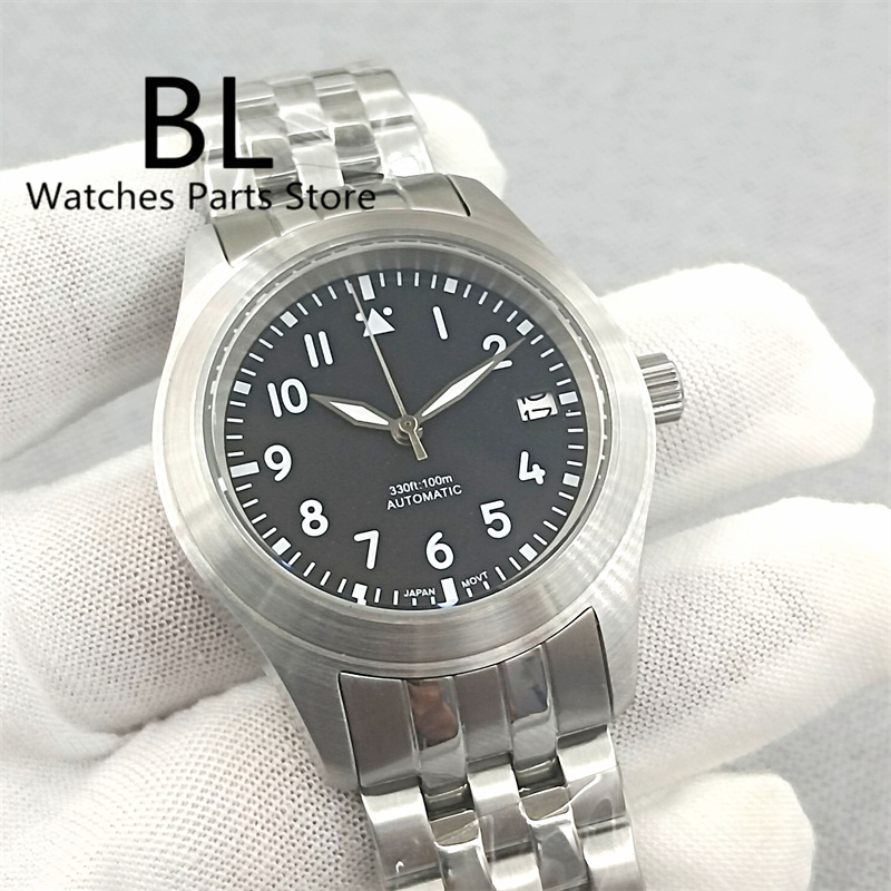 Luxury Watch With Green Dial - BLIGER 36 ミリメートル/39 ミリメートルパイロットスタイル NH35 ダイブウォッチ男性用ステンレス鋼サファイアガラス防水ブラックホワイトブルーグリーンダイヤル日付