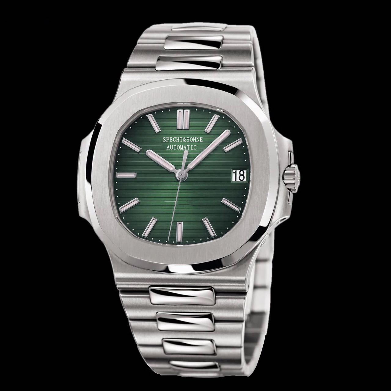 Luxury Watch With Green Dial - SPECHT&SOHNE 2025 新しい機械式時計男性用グリーンダイヤルサファイア 42 ミリメートル日本御代田 8215