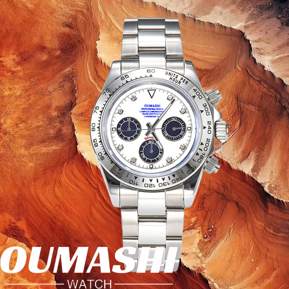 Luxury Watch Strap - 高級VK63腕時計 サファイアガラス 316Lステンレススチール 防水仕様 VK63メンズカスタムウォッチ スポーツVK63ムーブメント搭載
