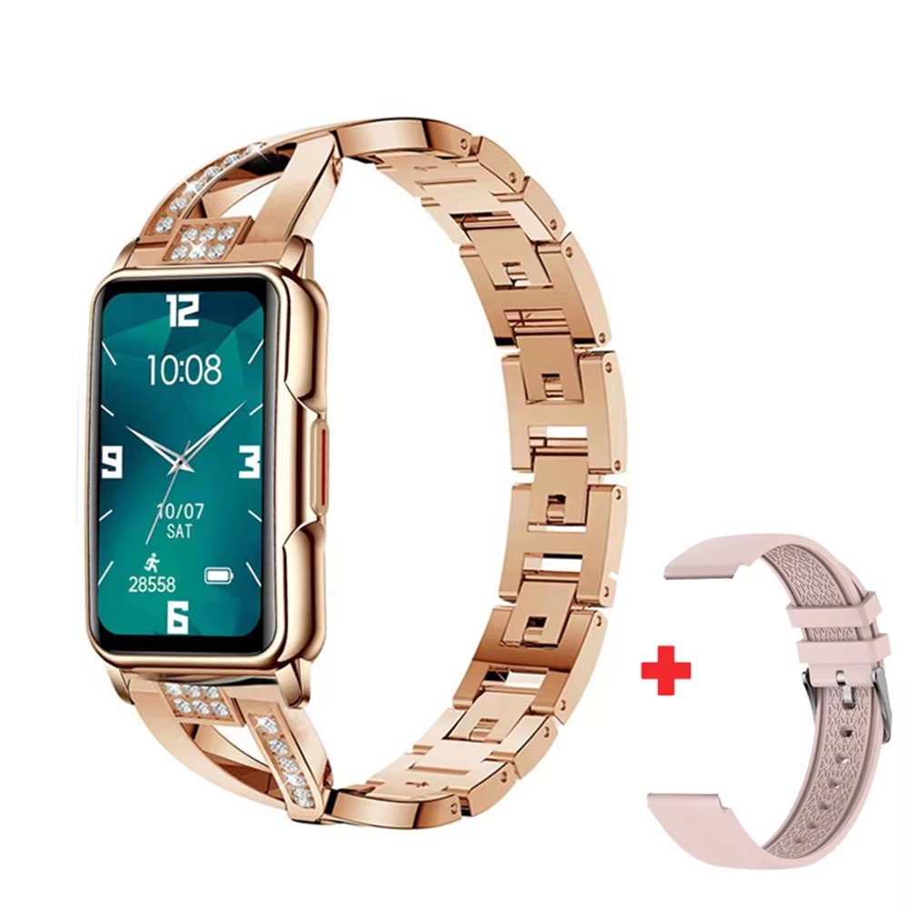 Luxury Watch German - レディーススマートウォッチ女性高級ダイヤモンド腕時計心拍数モニターフィットネストラッカースマートウォッチ Android IOS 電話用