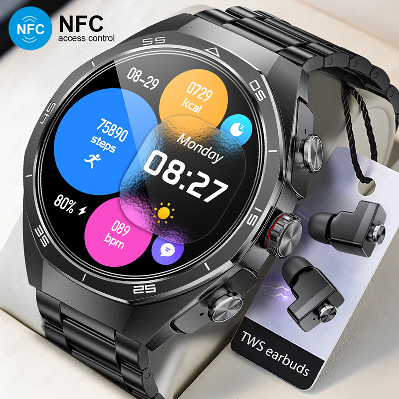 Luxury Watch In The World - 新しい Android TWS 音楽イヤホンスマートウォッチ NFC AMOLED