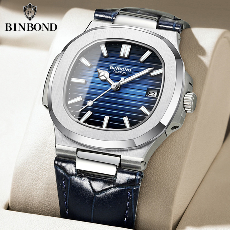 Luxury Watch Sale - BINBOND トップブランドのホット販売メンズクォーツ腕時計ファッションレザーストラップ防水夜光カレンダー高級ビジネスメンズ腕時計