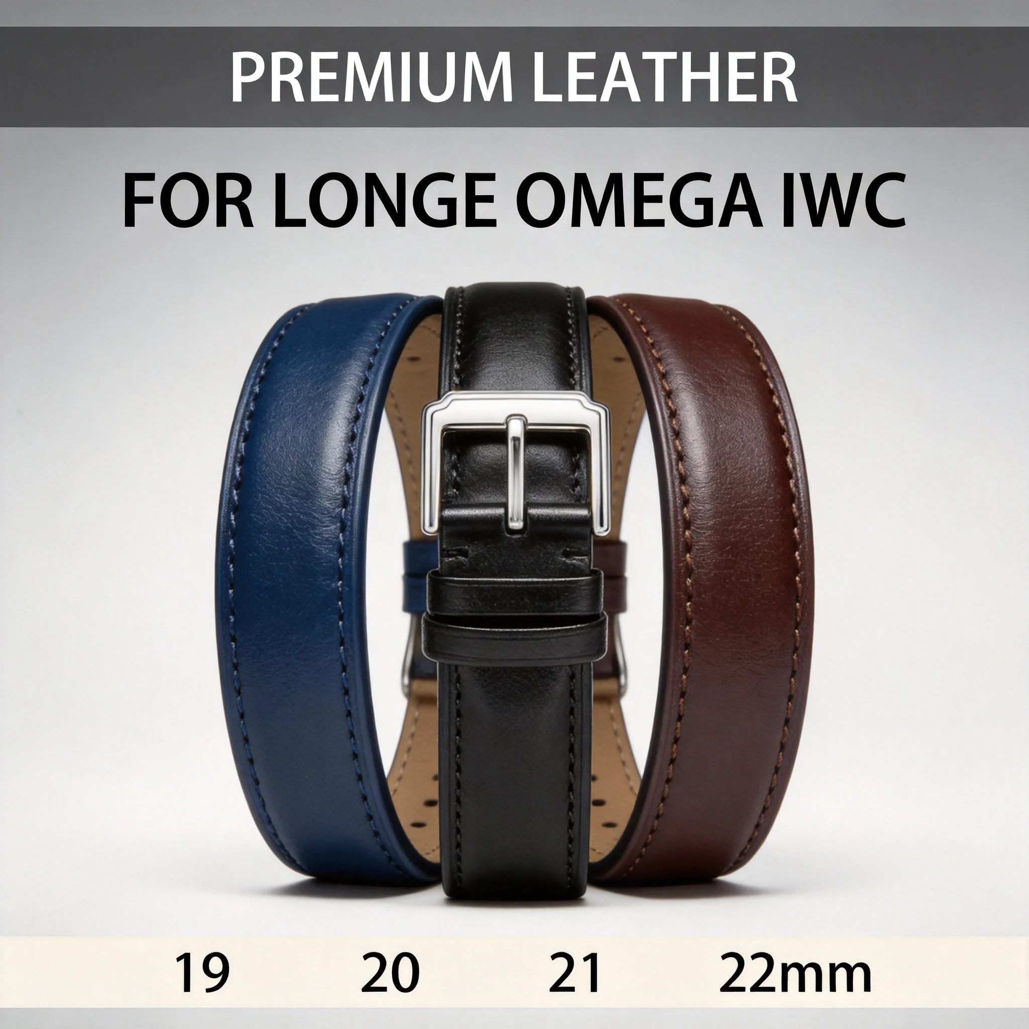 男性用高級時計バンド、オメガ、ロンジン、IWC用フルグレイン - Luxury Watch Longines のレビューと価格