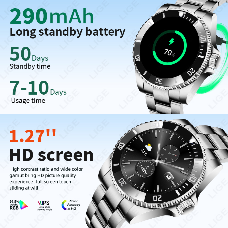 LIGE 2026スマートウォッチ 1.27インチHDスクリ - Luxury Watch In The World のレビューと価格