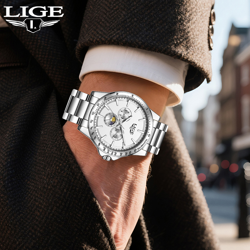 LIGE トップブランドの高級クォーツメンズ腕時計ファッショ - Luxury Quartz Watch Brands のレビューと価格