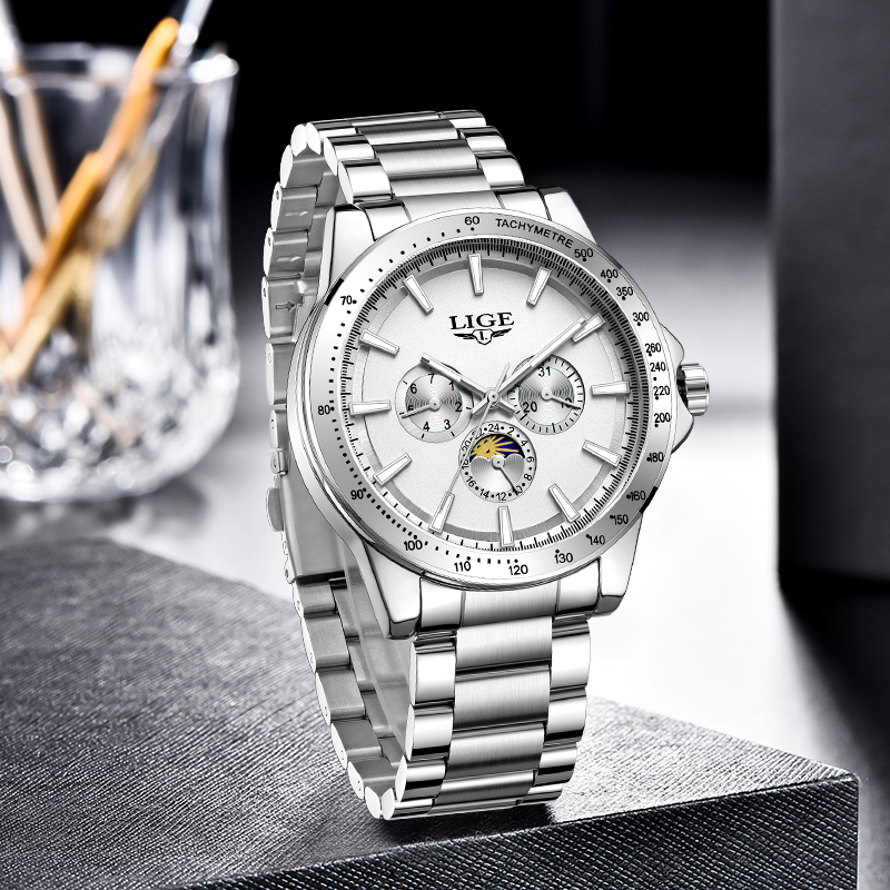 LIGE トップブランドの高級クォーツメンズ腕時計ファッショ - Luxury Quartz Watch Brands のレビューと価格