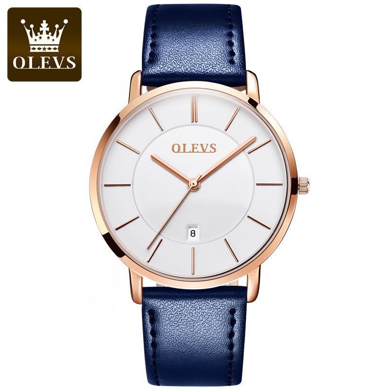 Olevs-女性用超薄型腕時計,防水クォーツ時計,革ストラッ - Luxury Quartz Watch Brands のレビューと価格