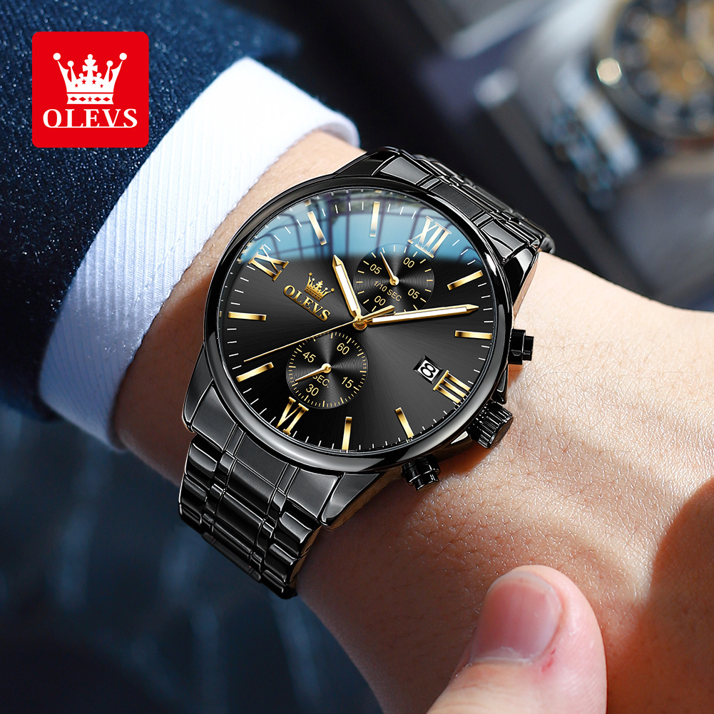 OLEVS 2886 クラシックブラッククォーツ時計男性用エ - Luxury Watch Investment のレビューと価格