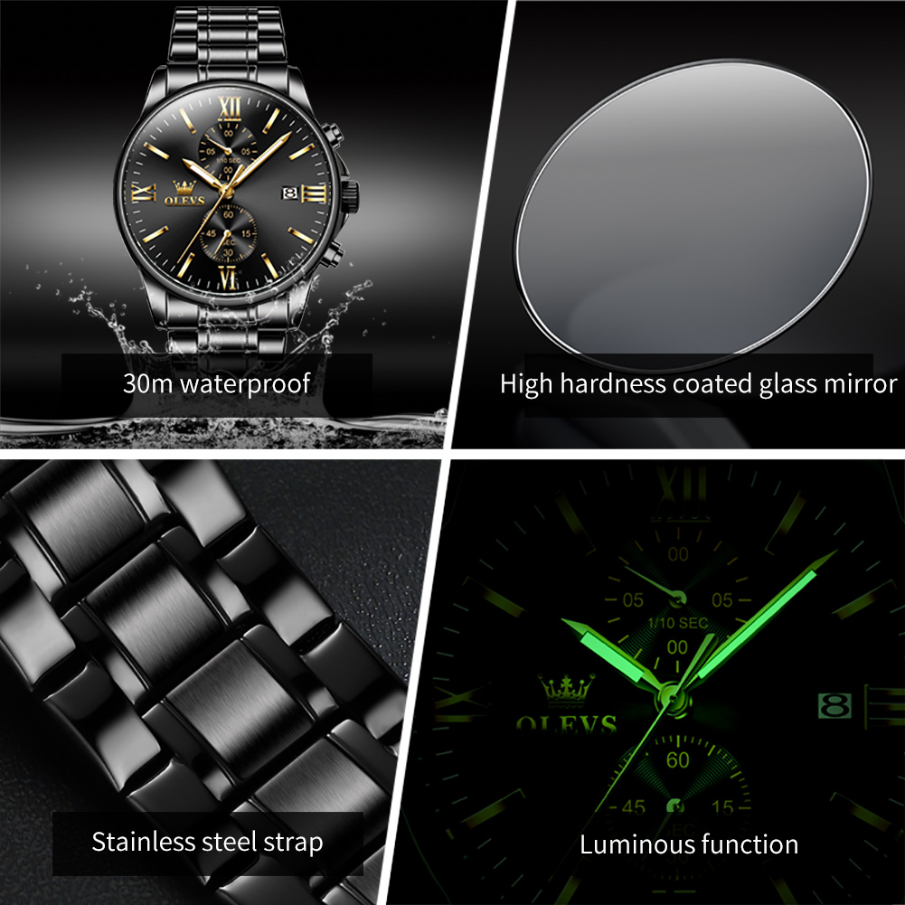 OLEVS 2886 クラシックブラッククォーツ時計男性用エ - Luxury Watch Investment のレビューと価格