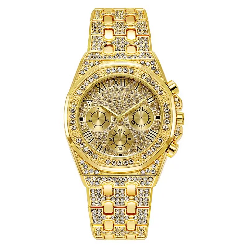 1個 ヒップホップ ラインストーン装飾 ファッションラグジュ - Luxury Watch Sale のレビューと価格