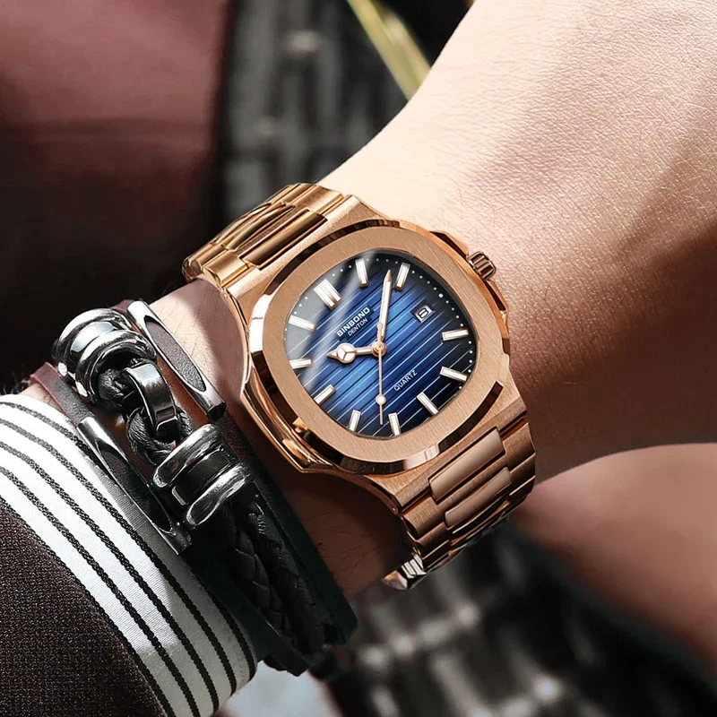 新しいスイス製メンズカジュアルローズゴールド時計、メンズ高級 - Luxury Watch German のレビューと価格