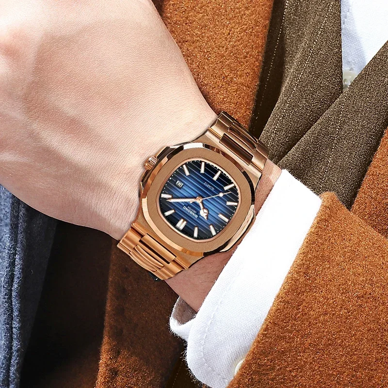 新しいスイス製メンズカジュアルローズゴールド時計、メンズ高級 - Luxury Watch German のレビューと価格