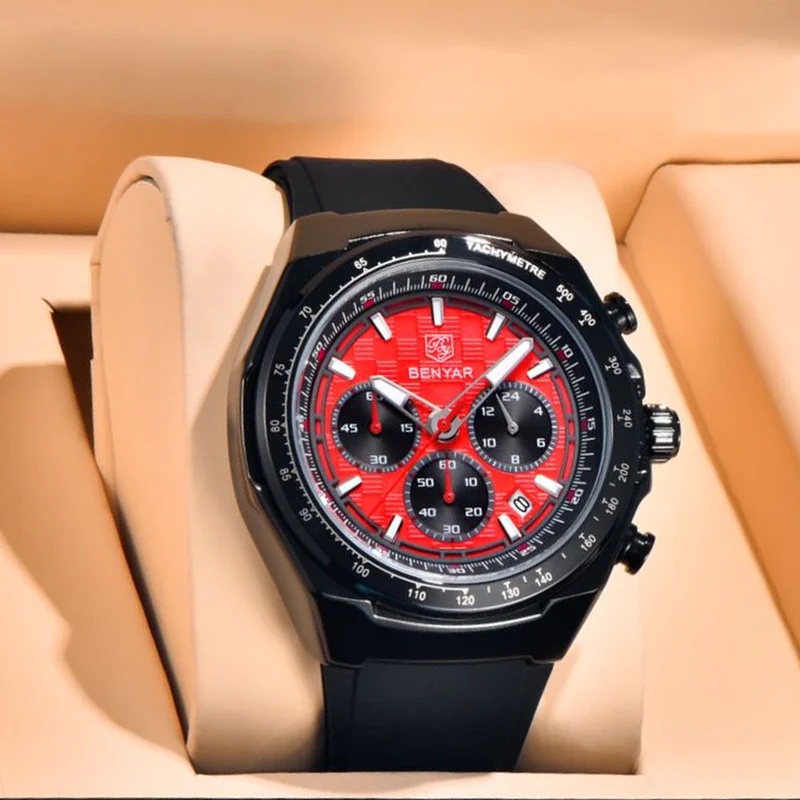 BENYAR 高級メンズ腕時計 デイトクロノグラフ 防水 ナ - Luxury Watch Gift Box のレビューと価格