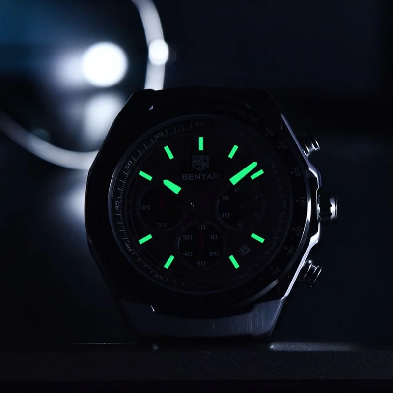 BENYAR 高級メンズ腕時計 デイトクロノグラフ 防水 ナ - Luxury Watch Gift Box のレビューと価格