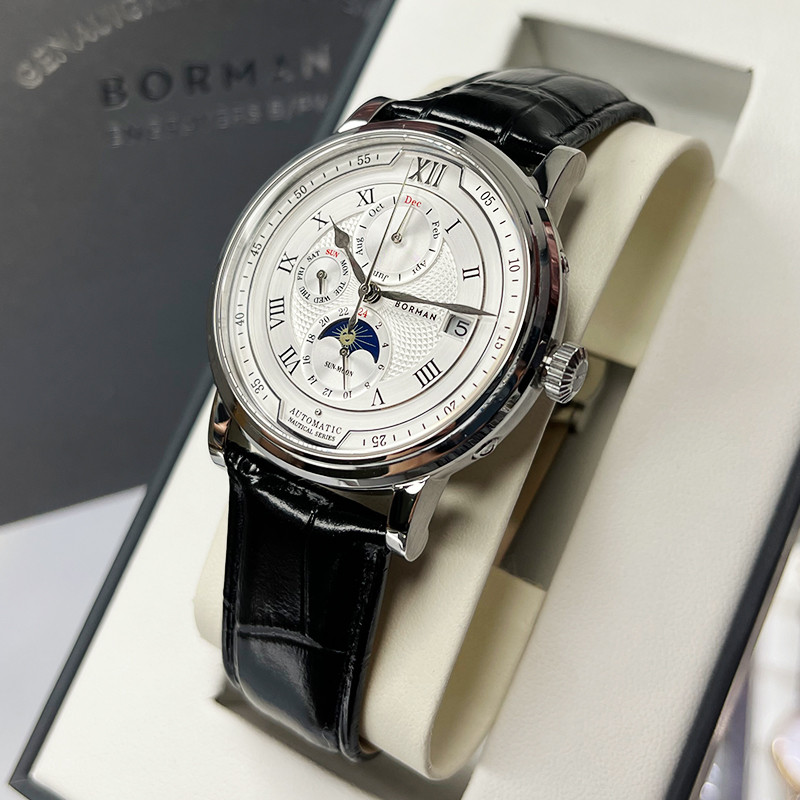ボルマン-男性用自動機械式時計,サファイア,耐水性,多機能, - Luxury Watch German のレビューと価格