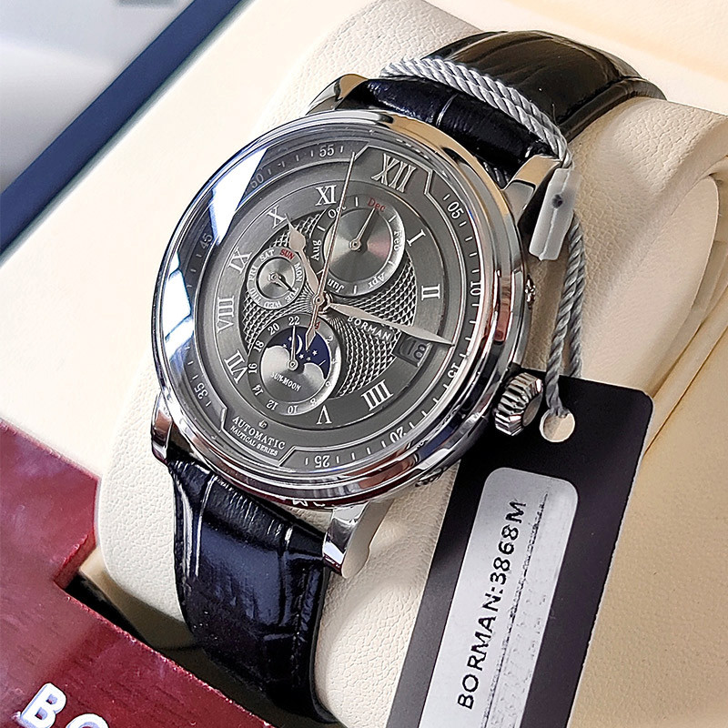 ボルマン-男性用自動機械式時計,サファイア,耐水性,多機能, - Luxury Watch German のレビューと価格
