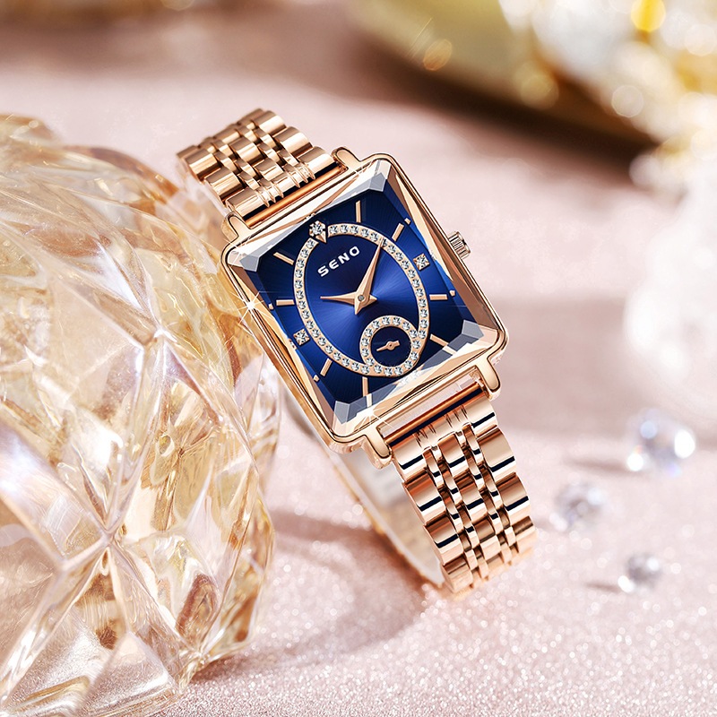 SENO レディース高級スクエアクォーツ腕時計 ステンレスス - Luxury Watch In The World のレビューと価格