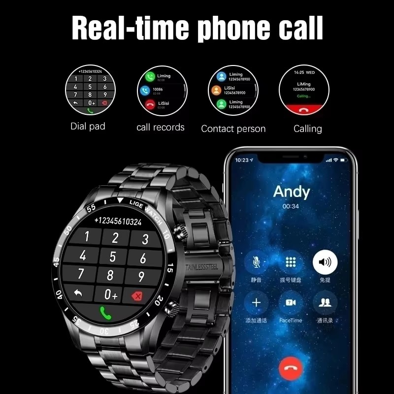 LIGE 新しい Bluetooth 通話スマートウォッチメ - Luxury Watch German のレビューと価格