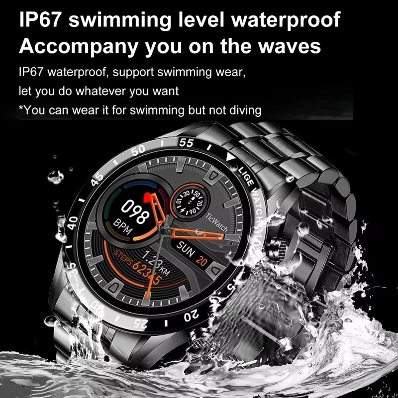 LIGE 新しい Bluetooth 通話スマートウォッチメ - Luxury Watch German のレビューと価格