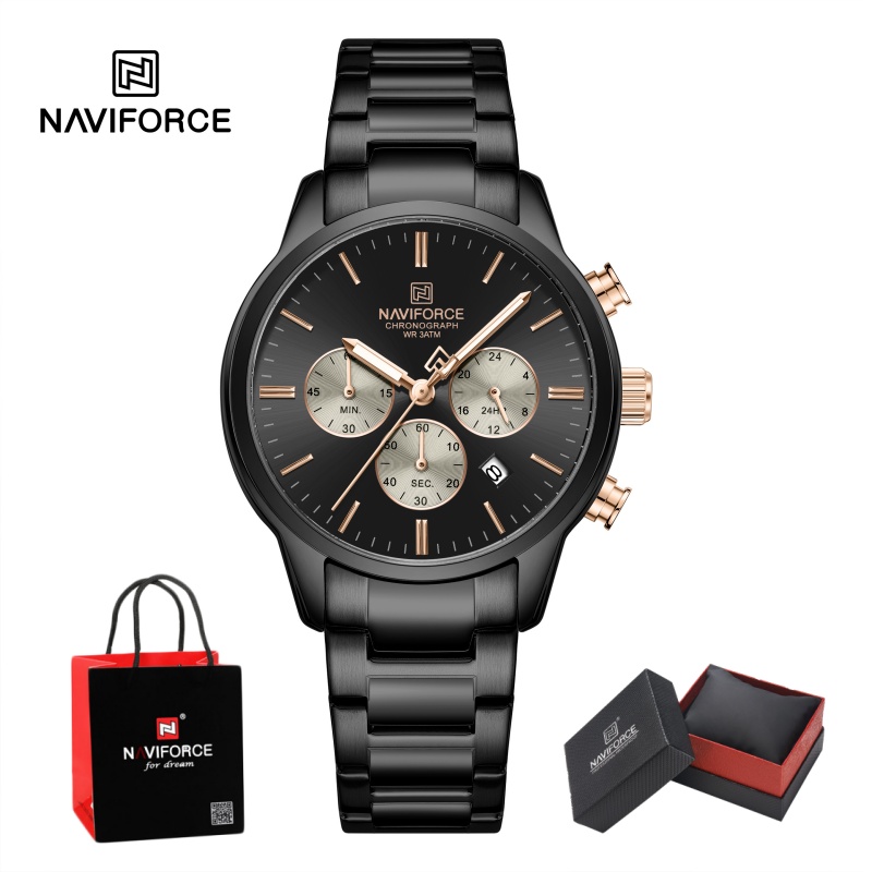 NAVIFORCE メンズクォーツクロノグラフウォッチ 防水 - Luxury Watch Gift Box のレビューと価格