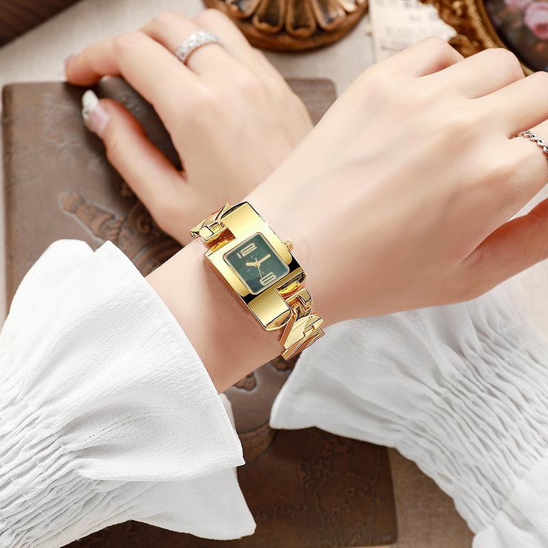 女性用スクエアクォーツ腕時計 ファッションブレスレット ライ - Luxury Watch Square のレビューと価格