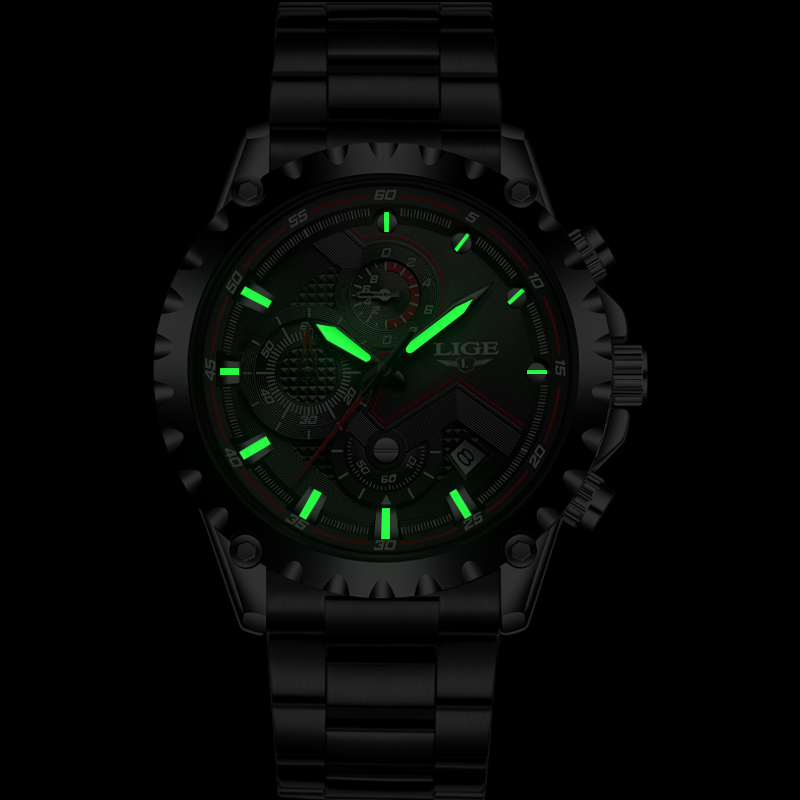 Lige-男性用高級クォーツ時計,スポーツ,耐水性,ミリタリ - Luxury Watch All Brands のレビューと価格