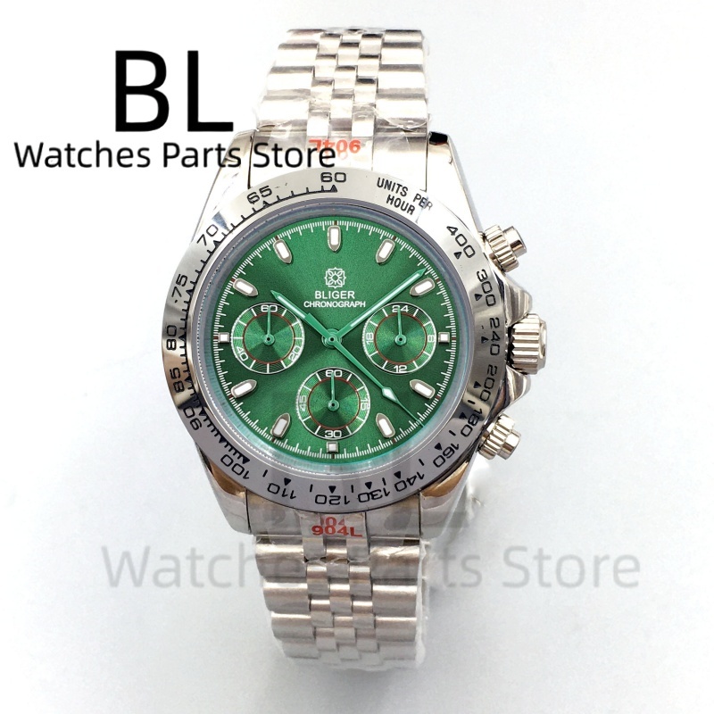 BLIGER 39 ミリメートル高級グリーンダイヤルクロノグ - Luxury Watch With Green Dial のレビューと価格