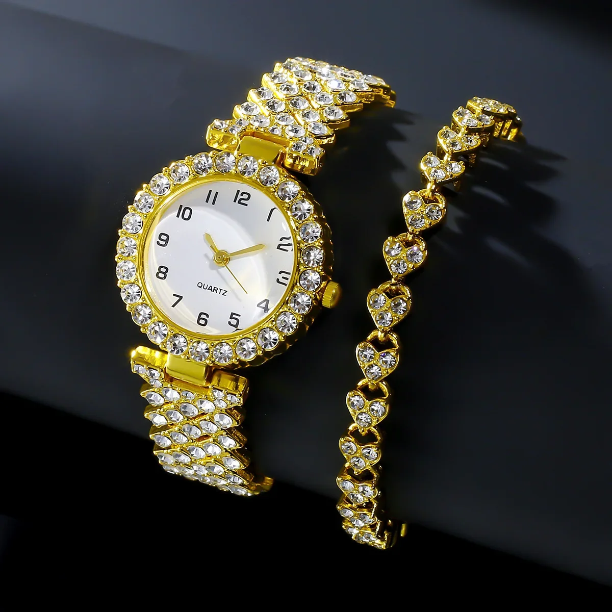 1 個/2 個高級ファッション女性腕時計セットシルバーストラ - Luxury Watch Strap のレビューと価格