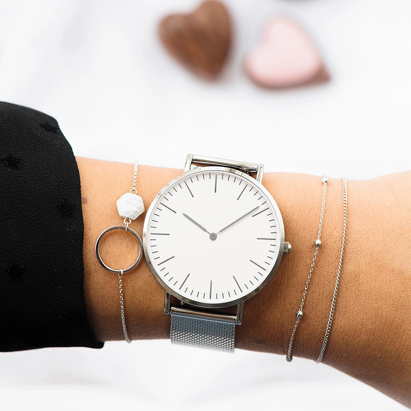 女性用ステンレスメッシュ腕時計,クォーツ腕時計,シンプル,カ - Luxury Quartz Watch Brands のレビューと価格