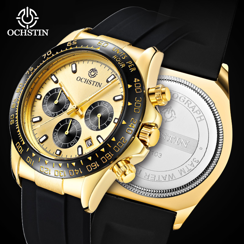 OCHSTIN 男性シリコーンストラップ腕時計メンズクォーツ - Luxury Watch Sale のレビューと価格