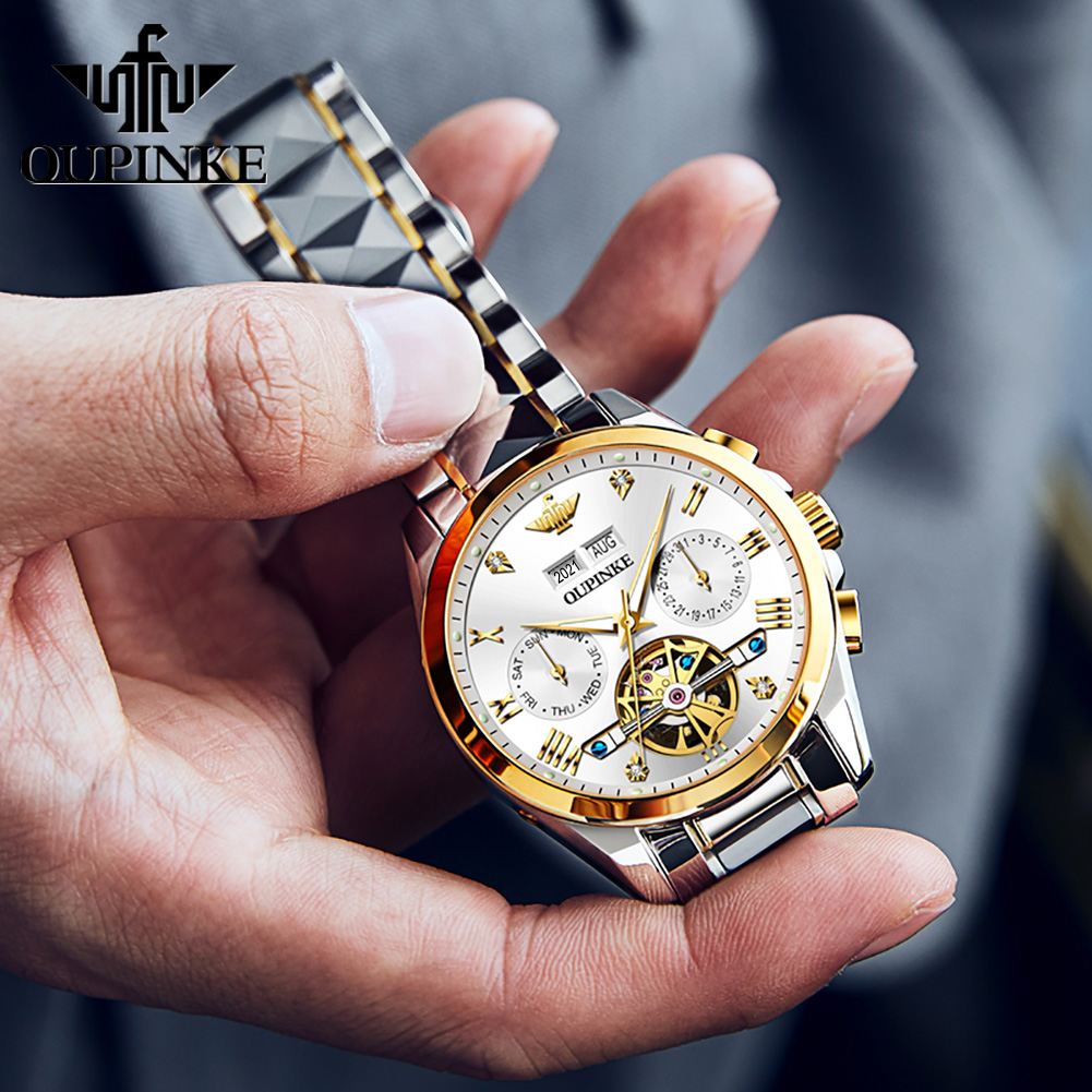 OUPINKE 3186 メンズ腕時計 全自動スケルトンフラ - Luxury Watch All Brands のレビューと価格