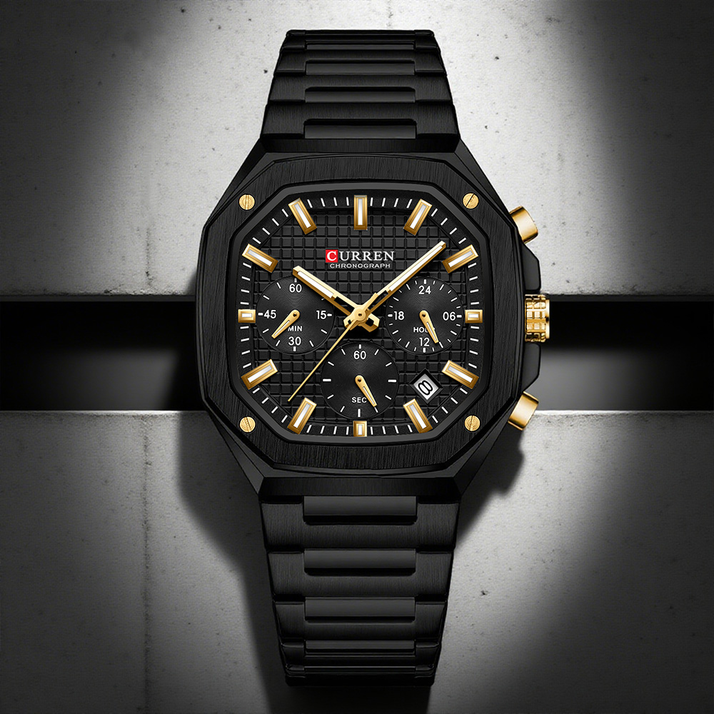 CURREN 高級スクエアクロノ腕時計男性用クラシックデザイ - Luxury Watch Design のレビューと価格