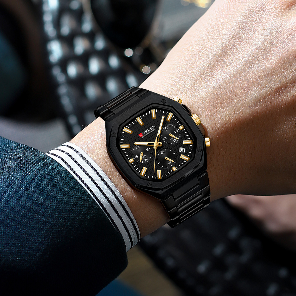 CURREN 高級スクエアクロノ腕時計男性用クラシックデザイ - Luxury Watch Design のレビューと価格
