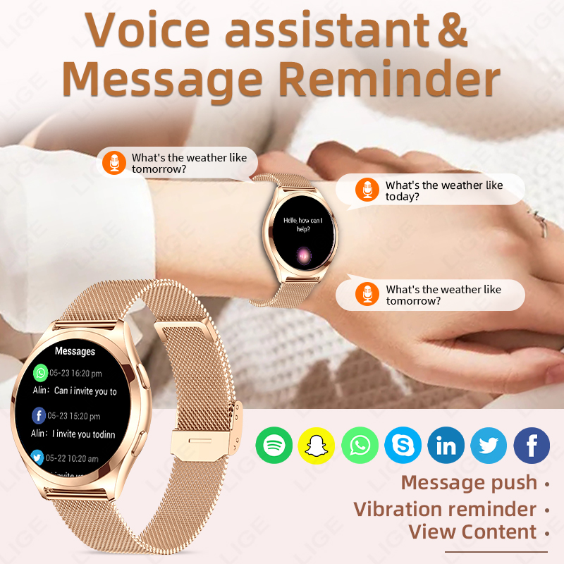 LIGE 高級スマートウォッチ女性用 1.27 インチ Bl - Luxury Watch In The World のレビューと価格