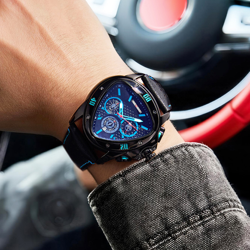 ファッションクールな三角形の腕時計メンズトップ高級クロノグラ - Watch Triangle Luxury のレビューと価格