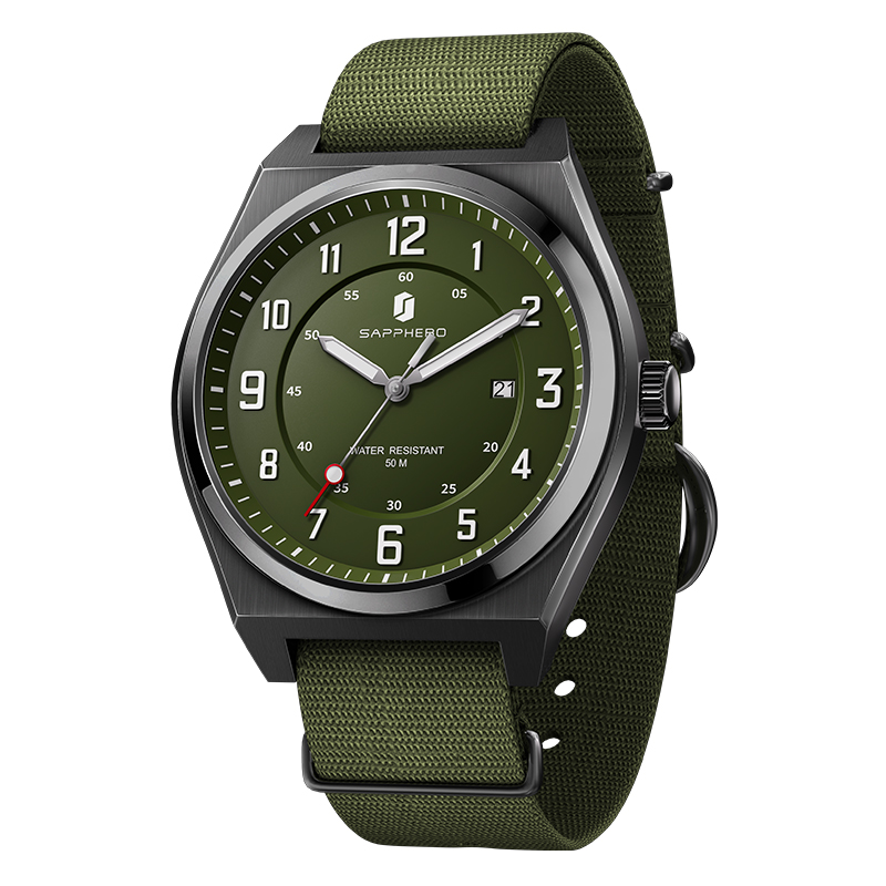 SAPPHERO メンズ スポーツ クォーツ時計 ミリタリー - Luxury Watch With Green Dial のレビューと価格