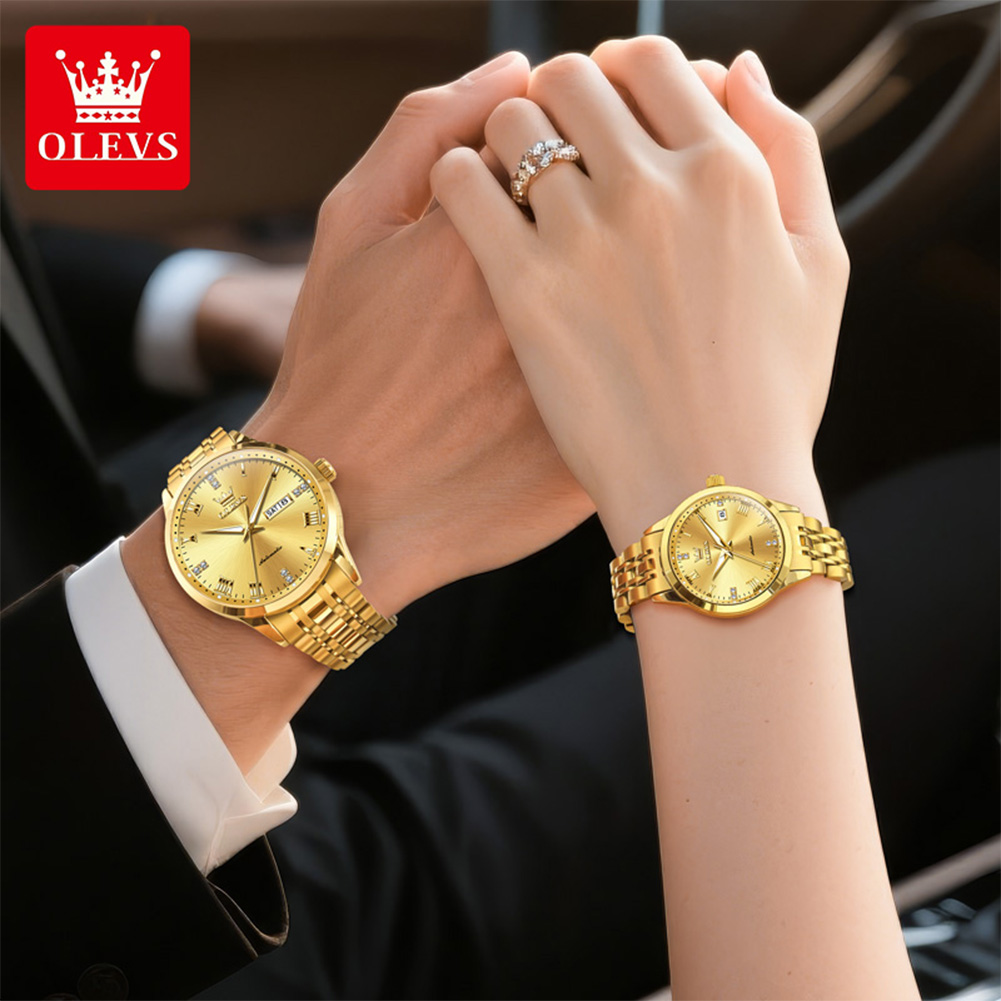 OLEVS カップルウォッチブランドの高級ゴールド全自動機械 - Luxury Watch All Brands のレビューと価格