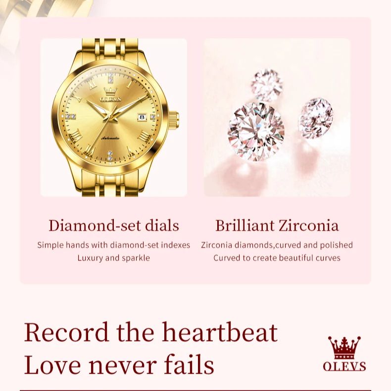 OLEVS カップルウォッチブランドの高級ゴールド全自動機械 - Luxury Watch All Brands のレビューと価格