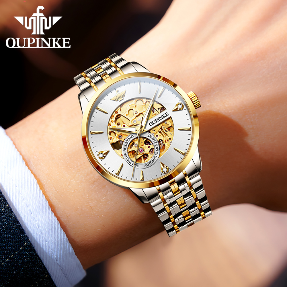 OUPINKE 高級フルホロウメンズ機械式腕時計 輸入ブラン - Luxury Watch All Brands のレビューと価格